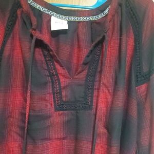 Knox Rose Red and Black Plaid Shirt